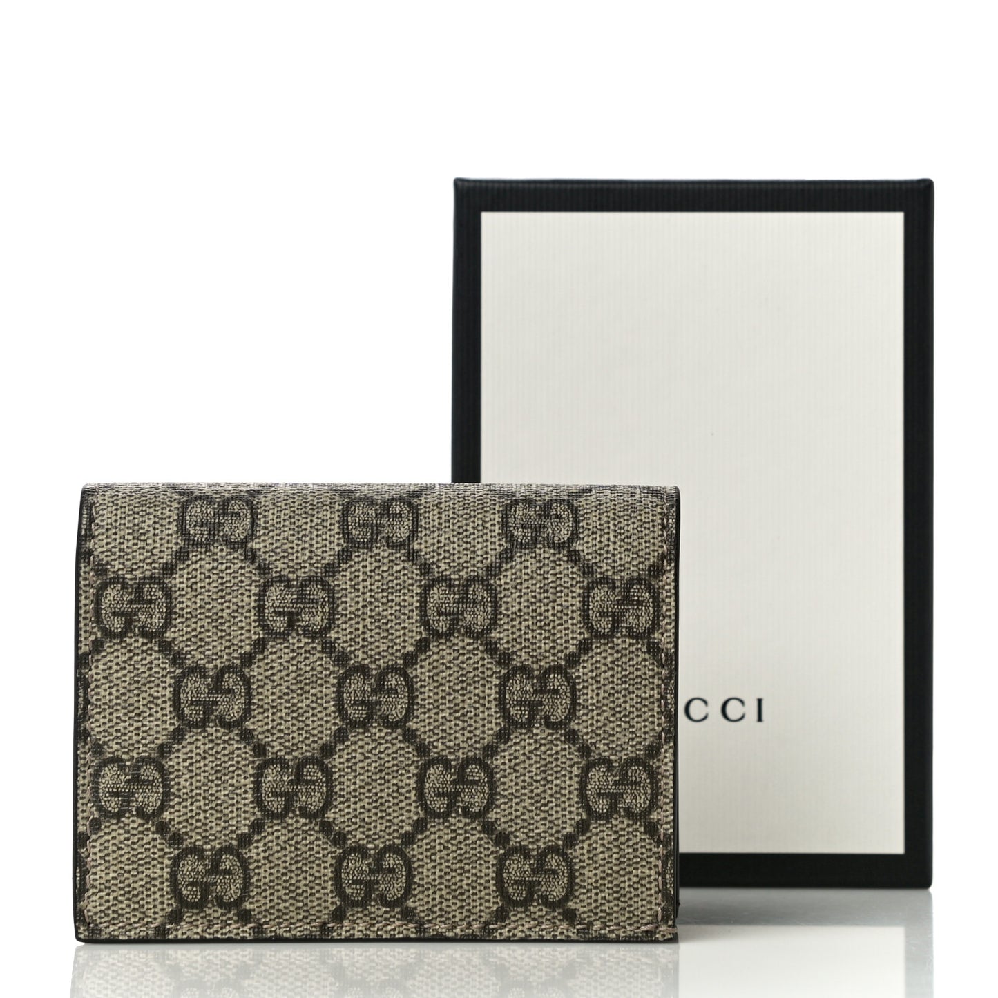 GG Supreme Monogram Card Case Beige
