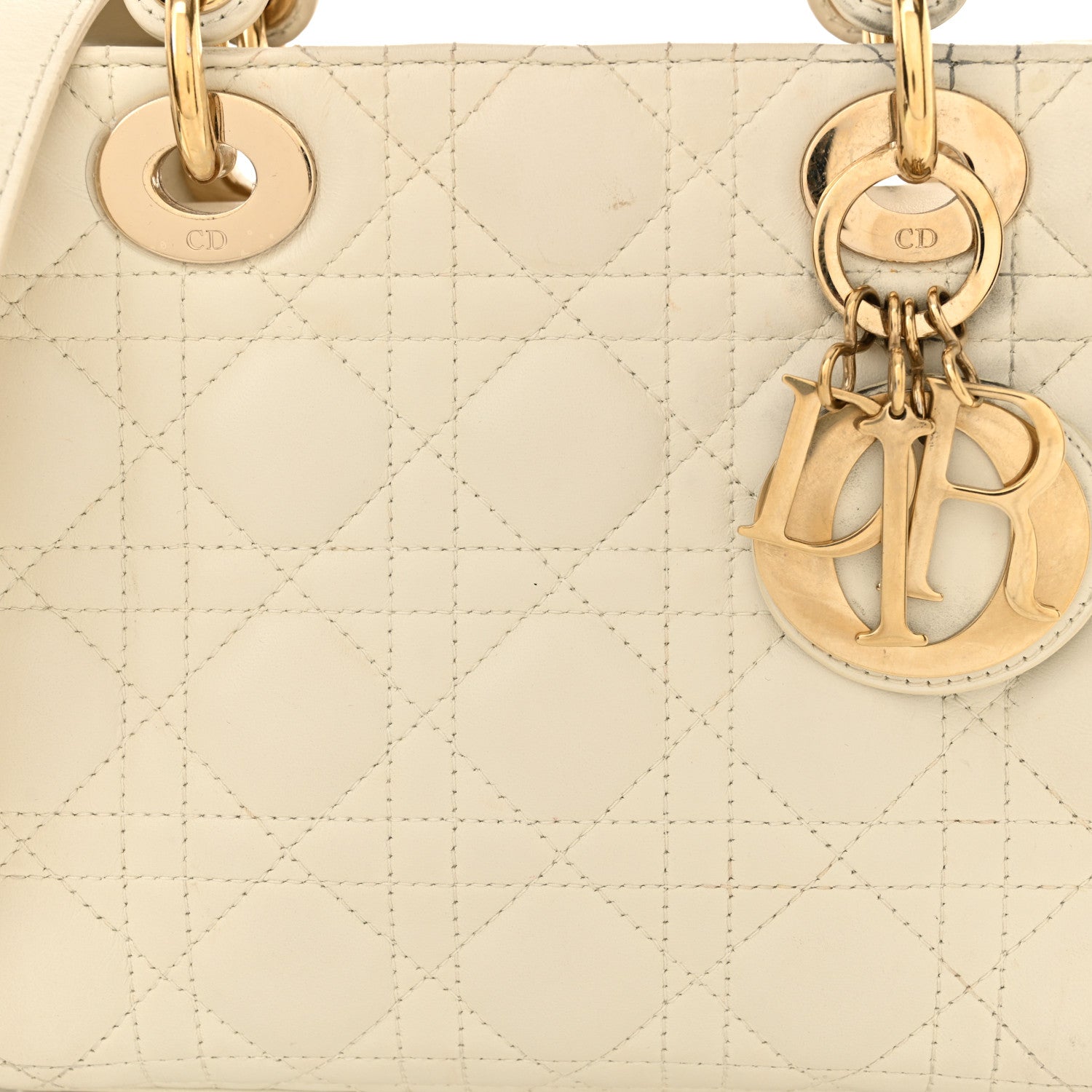 Christian Dior Lambskin Cannage Small My ABCDior Lady Dior White 8 of 17