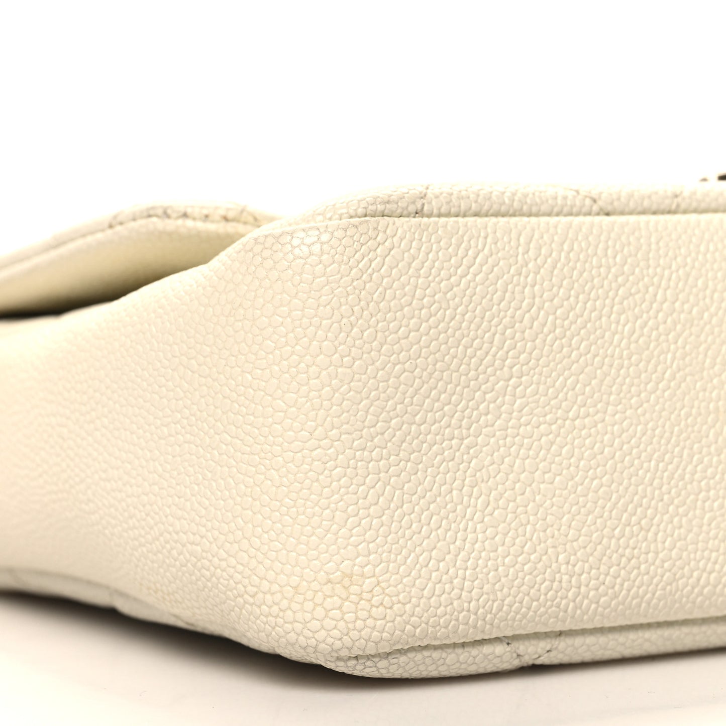 Shiny Caviar Quilted Small Chain Melody Flap White