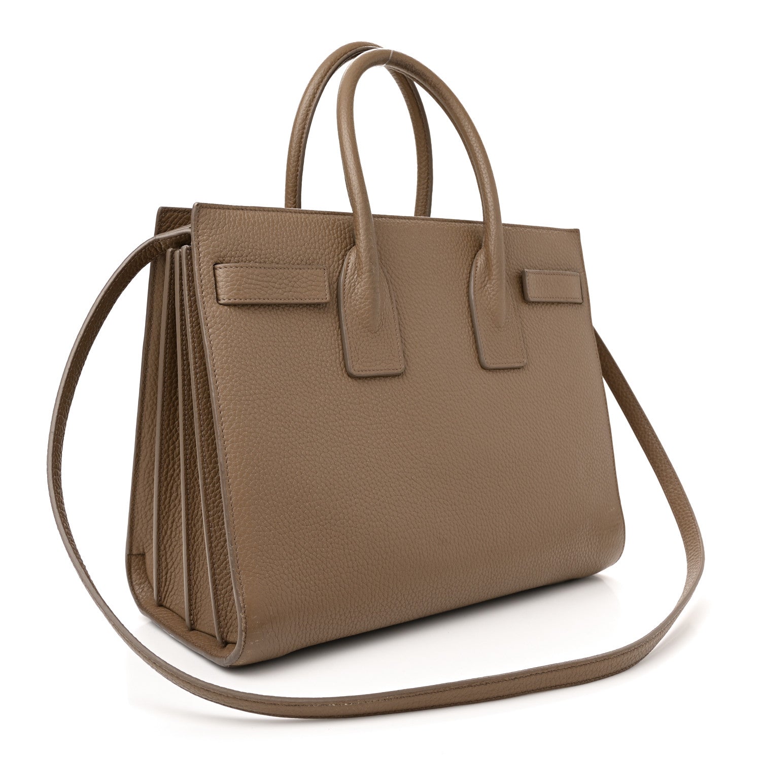 Saint Laurent Grained Calfskin Small Sac De Jour Taupe 3 of 22