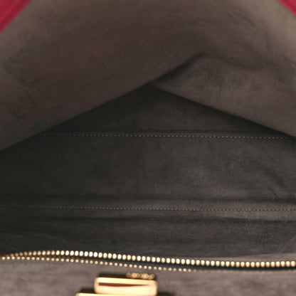 Fendi Vitello Seta Alacantara Large Peekaboo Iconic Satchel Black Cherry Fumo 6 of 13