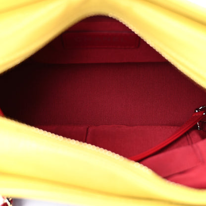 Chanel Suede Calfskin Quilted Small Gabrielle Hobo Red Blue Yellow 5 of 9