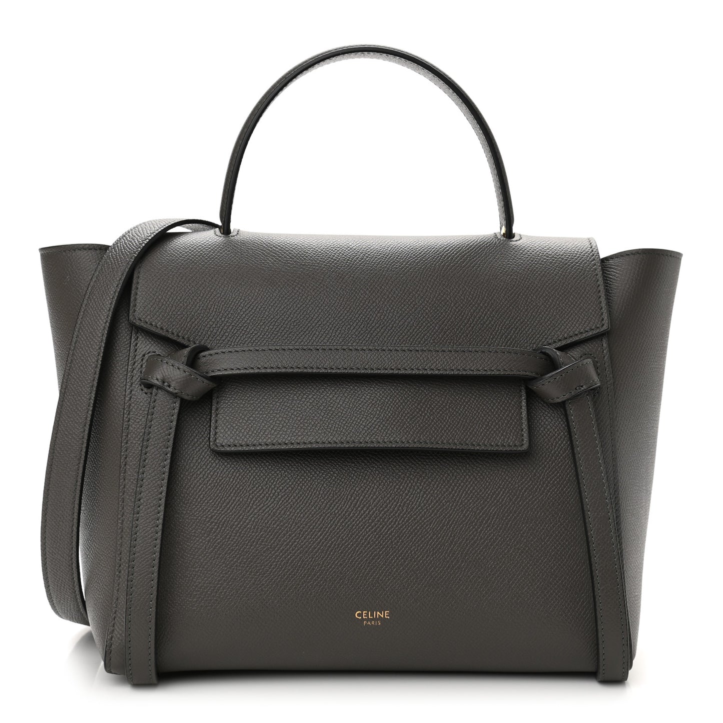Grained Calfskin Micro Belt Bag Grey