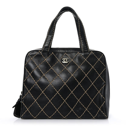 Chanel Calfskin Wild Stitch Vertical Top Handle Bag Black 1 of 10