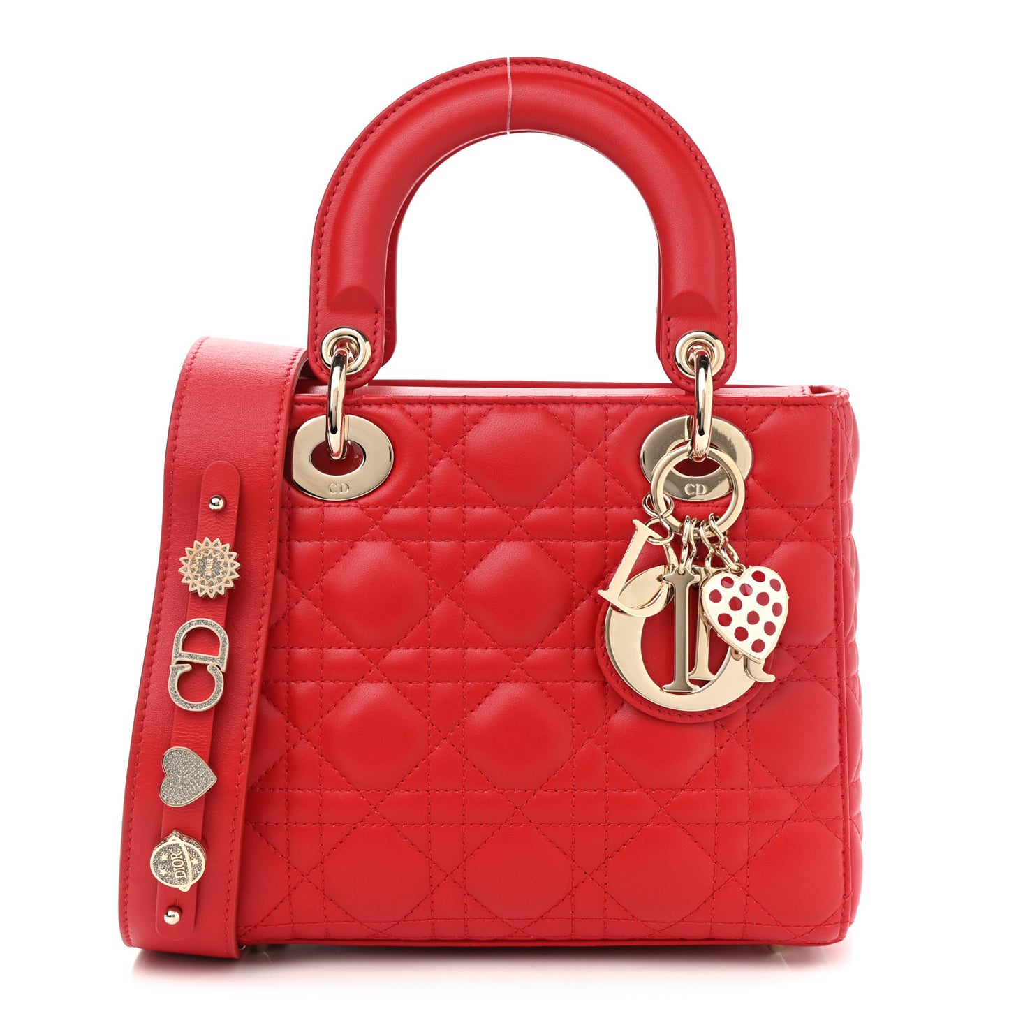 Lambskin Cannage Small My ABCDior Lady Dior Red