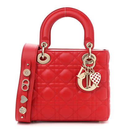 Christian Dior Lambskin Cannage Small My ABCDior Lady Dior Red 1 of 9
