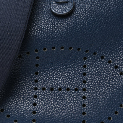 Hermes Taurillon Clemence EVELYNE III PM  Bleu Agate 6 of 8
