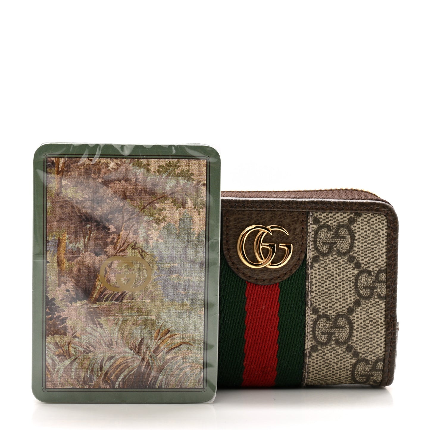 GG Supreme Monogram Web Ophidia Playing Card Case Beige New Acero