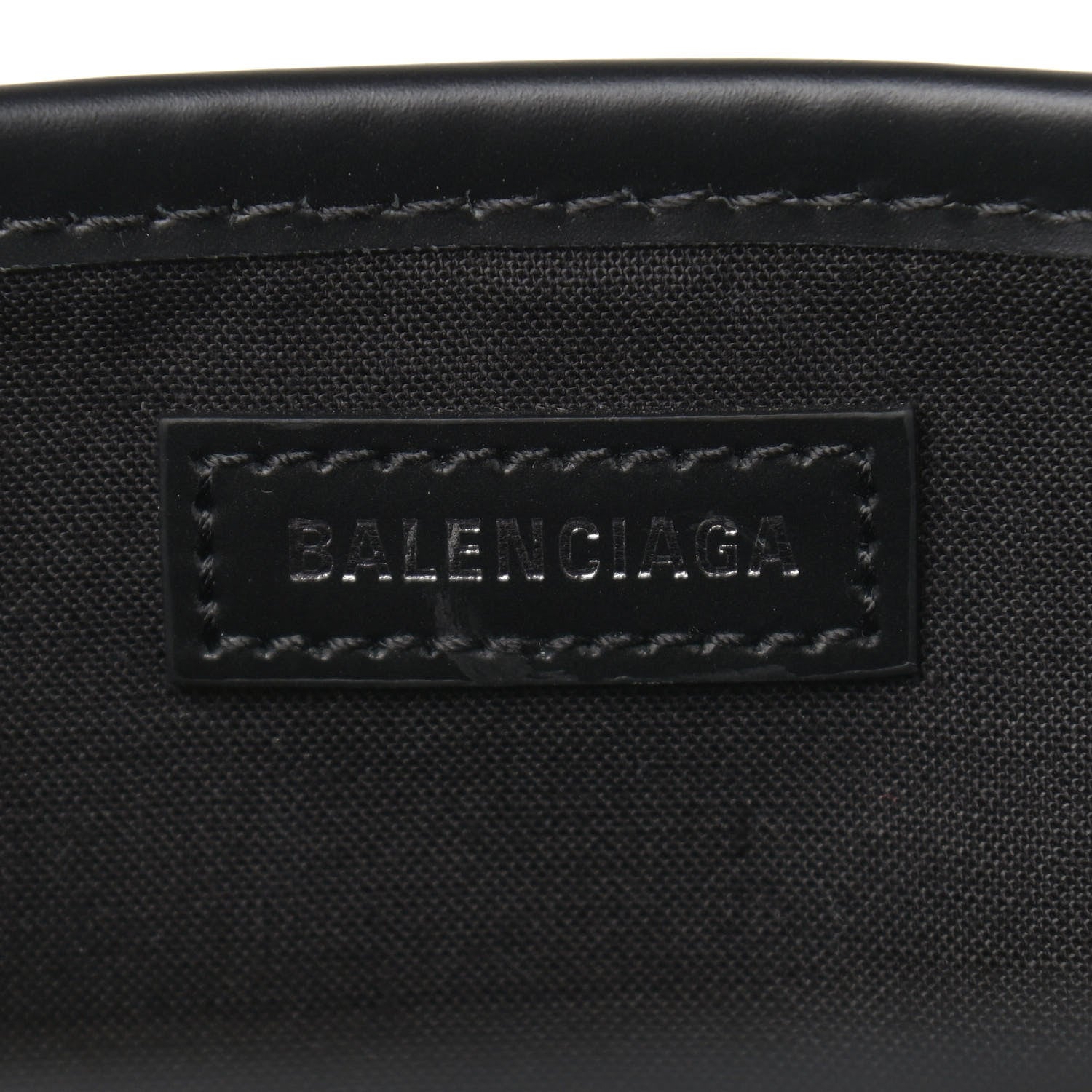 Balenciaga Cotton Canvas Satin Calfskin S Navy Cabas Natural Black 7 of 10