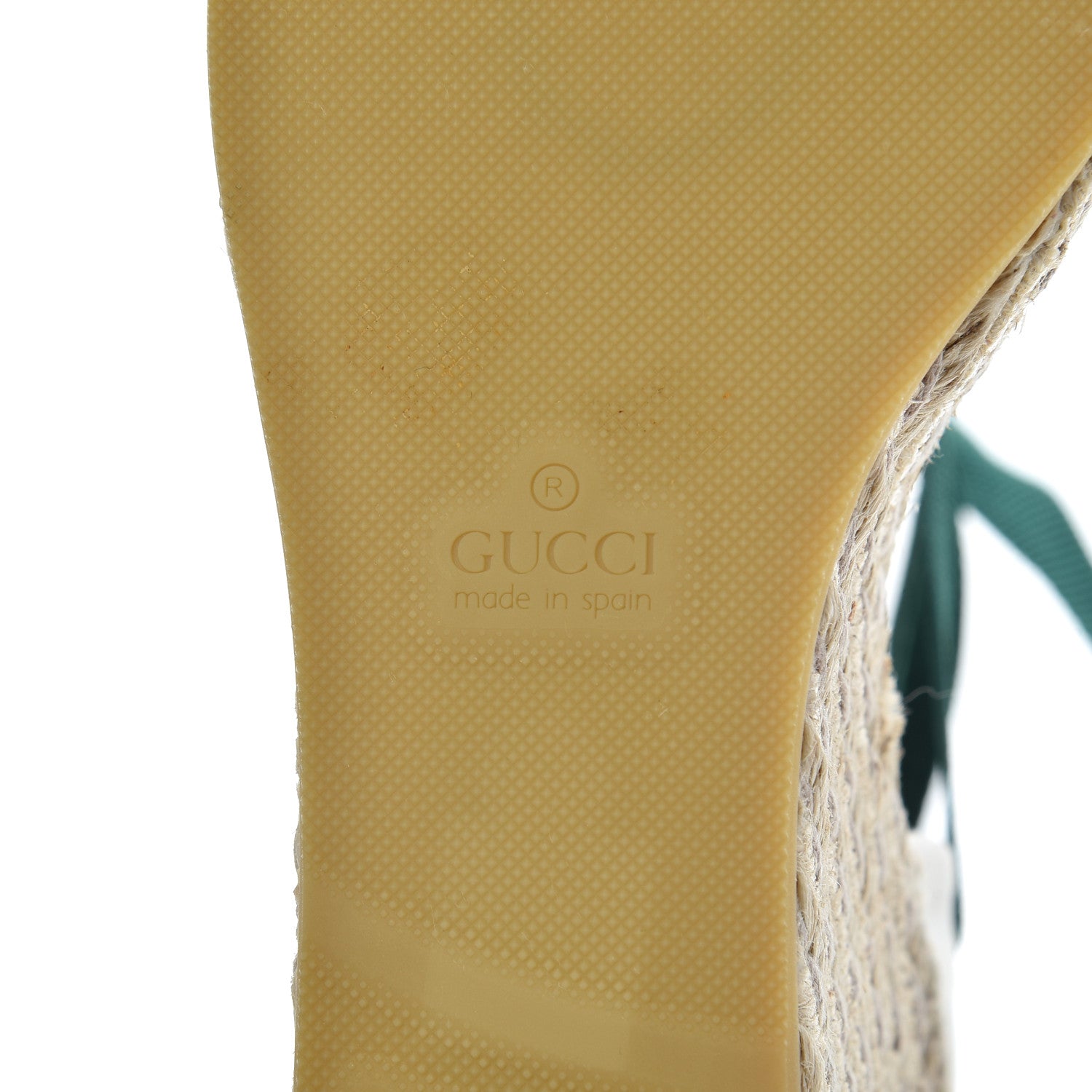 Gucci Canvas Malaga Kid Web Ankle Wrap Espadrille Wedge Sandals 40 Green Red Mystic White Emerald 7 of 19