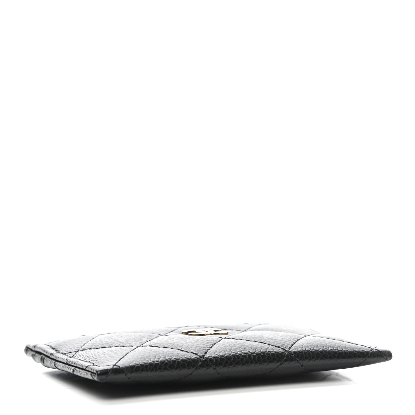 Caviar Quilted Card Holder Black