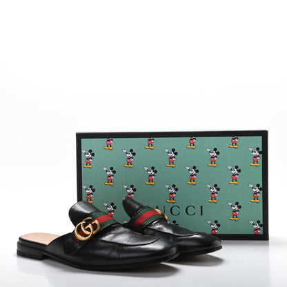 Gucci Goatskin Web GG Mens Princetown Slippers 9 Black 9 of 9