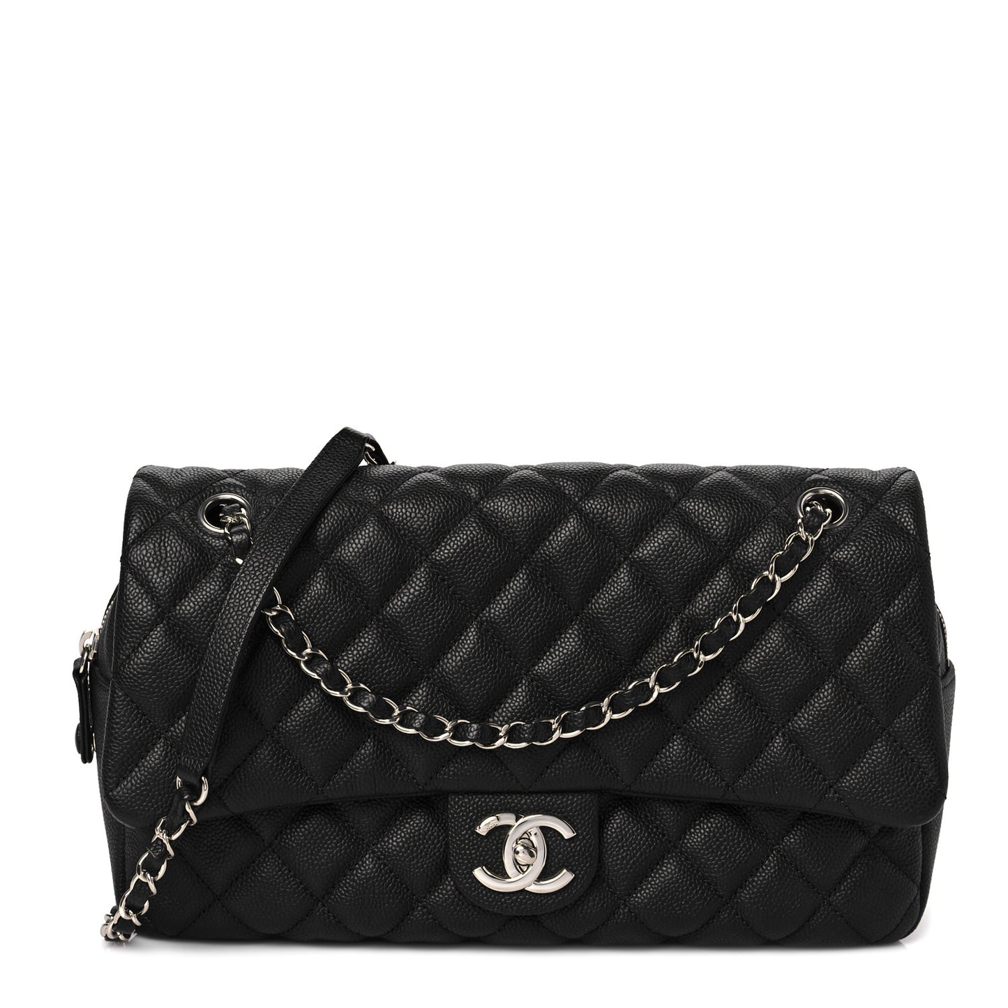 Caviar Quilted Jumbo Easy Flap Black