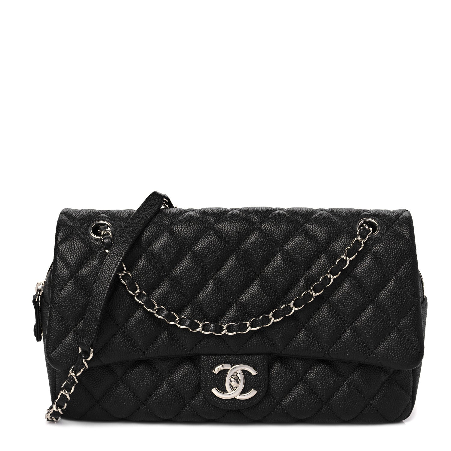 Chanel Caviar Quilted Jumbo Easy Flap Black 1 of 8