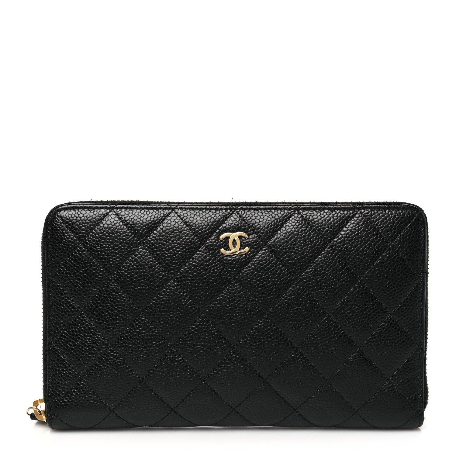 Chanel Caviar Quilted Large Zip Around Organizer Wallet Black 1 of 10