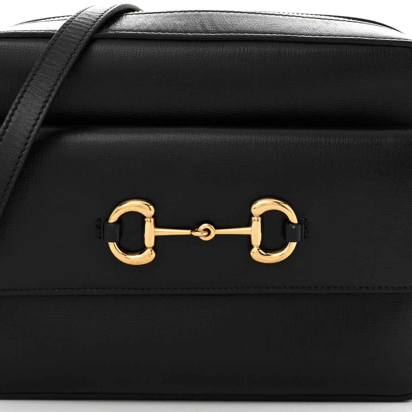 Textured Calfskin Small Horsebit 1955 Shoulder Bag Black