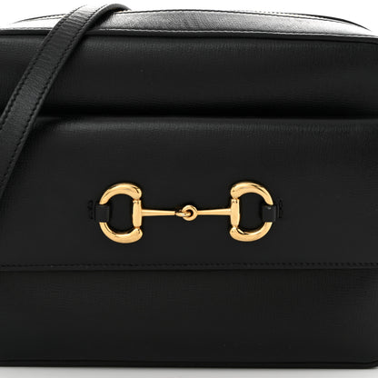 Gucci Textured Calfskin Small Horsebit 1955 Shoulder Bag Black 8 of 10