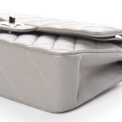 Chanel Lambskin Quilted Medium Double Flap Grey 10 of 21