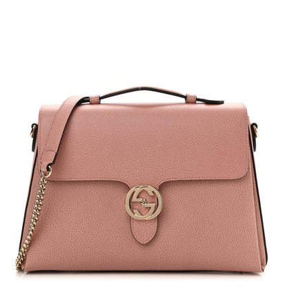 Gucci Dollar Calfskin Medium Interlocking G Top Handle Shoulder Bag Soft Pink 1 of 8