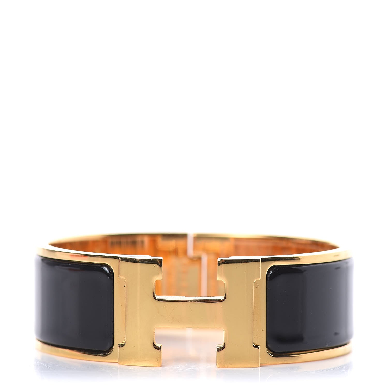 Hermes Enamel Wide Clic Clac H Bracelet PM Black 1 of 7
