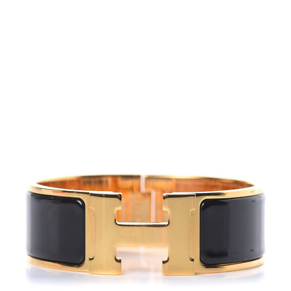 Hermes Enamel Wide Clic Clac H Bracelet PM Black 1 of 7