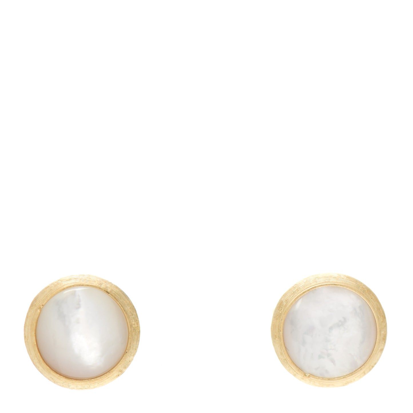 18K Yellow Gold Mother of Pearl Jaipur Color Stud Earrings