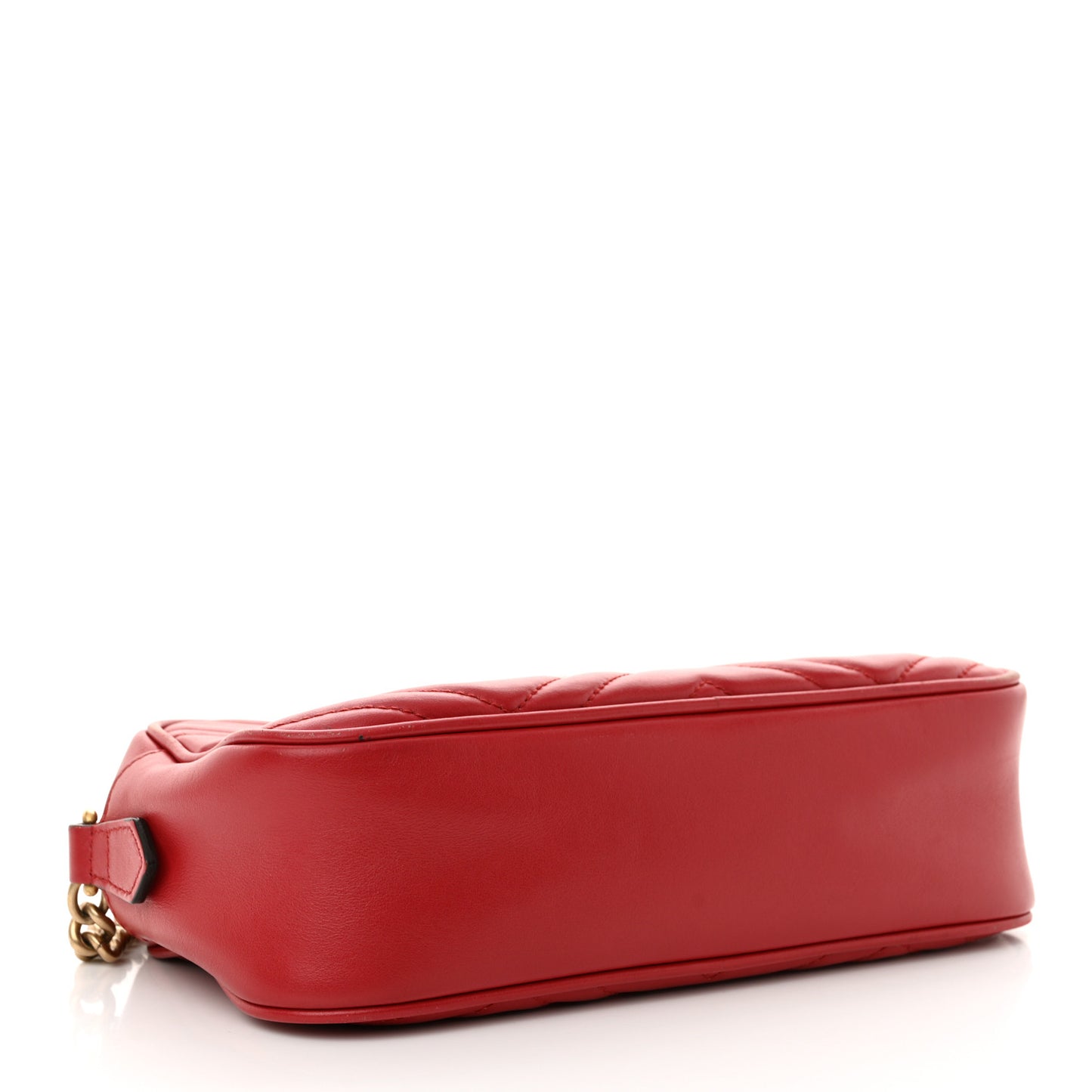 Calfskin Matelasse Small GG Marmont Chain Shoulder Bag Hibiscus Red
