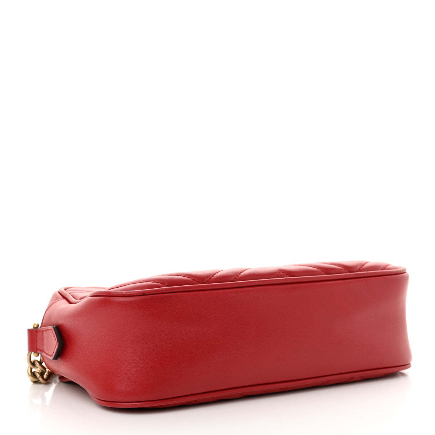 Gucci Calfskin Matelasse Small GG Marmont Chain Shoulder Bag Hibiscus Red 4 of 17