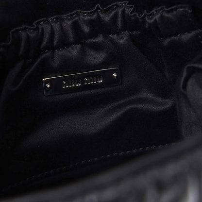 Miu Miu Nappa Matelasse Crystal Flap Clutch Black 7 of 9