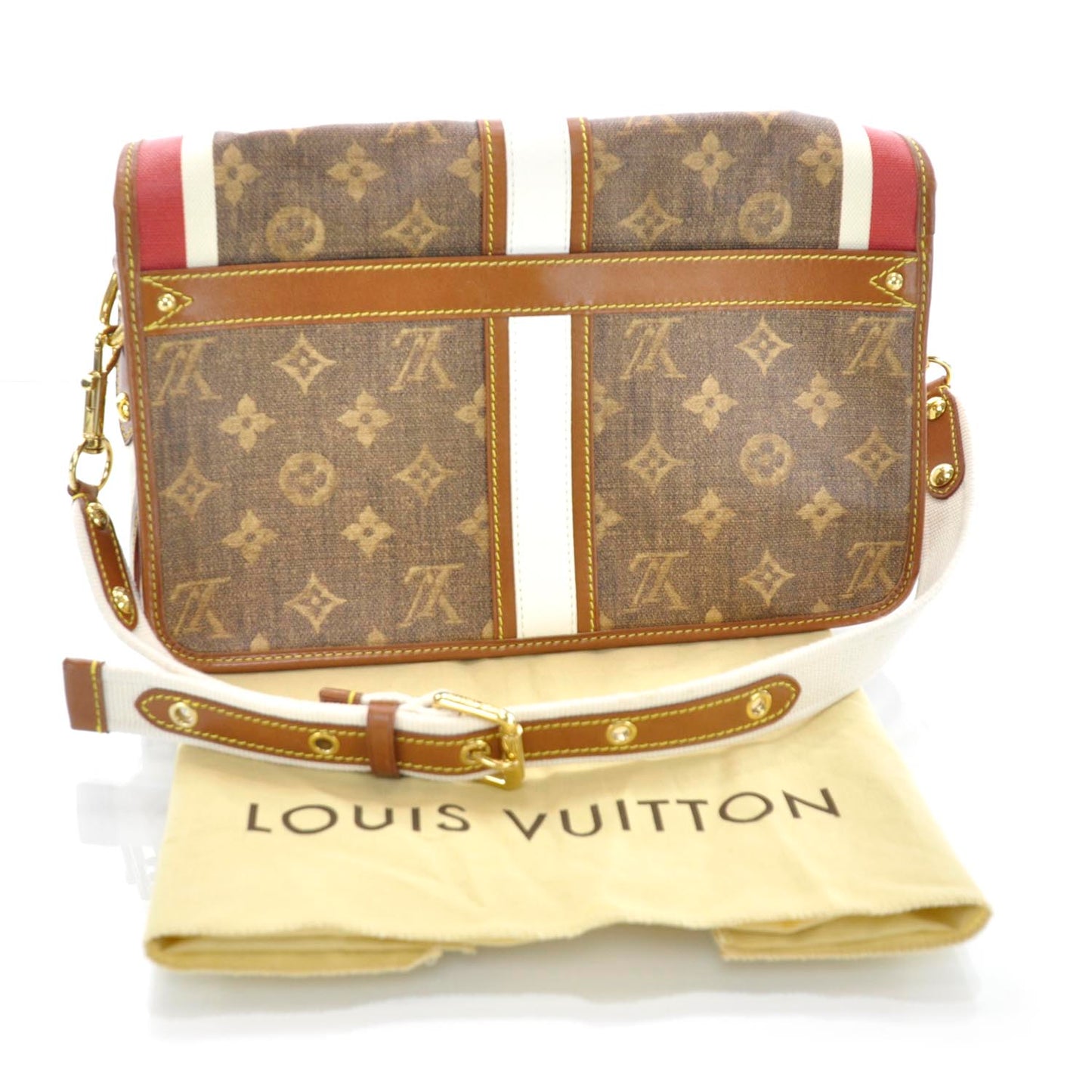 Monogram Rayures Tisse Clutch Red