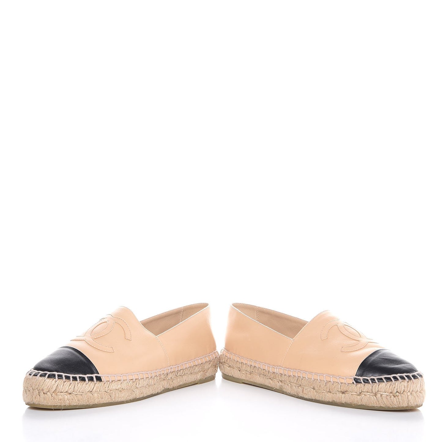 Lambskin CC Espadrilles 37 Beige Black
