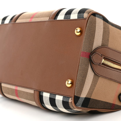 Burberry House Check Derby Calfskin Medium Alchester Bowling Bag Tan 9 of 10