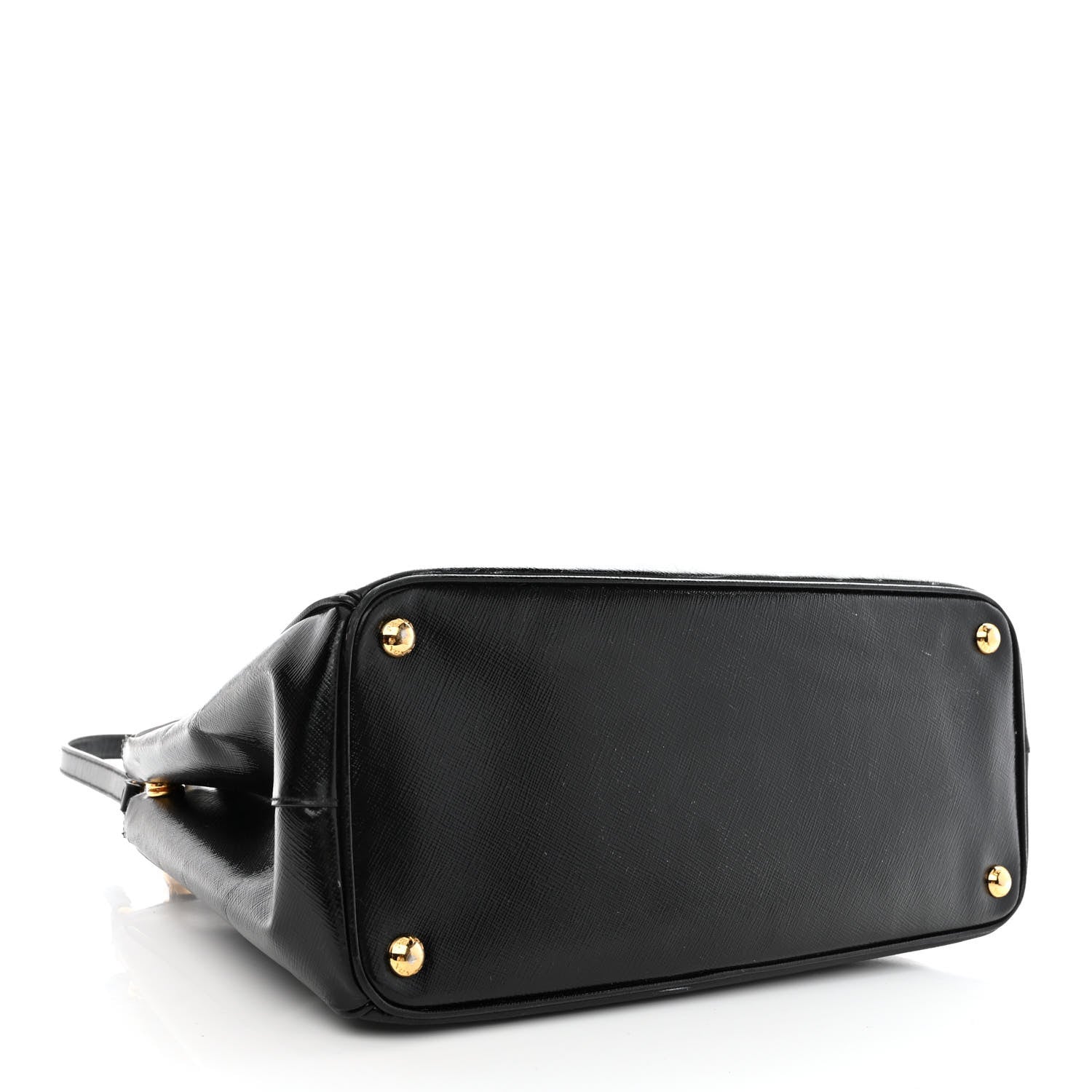 Prada Saffiano Vernice Medium Double Zip Tote Black 2 of 12