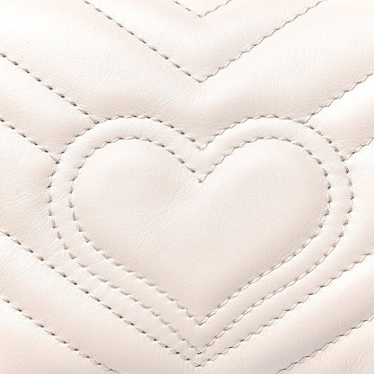Gucci Calfskin Matelasse Super Mini GG Marmont Shoulder Bag White 10 of 11