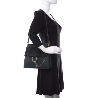 Chloe Suede Calfskin Medium Faye Shoulder Bag Silver Blue 2 of 11