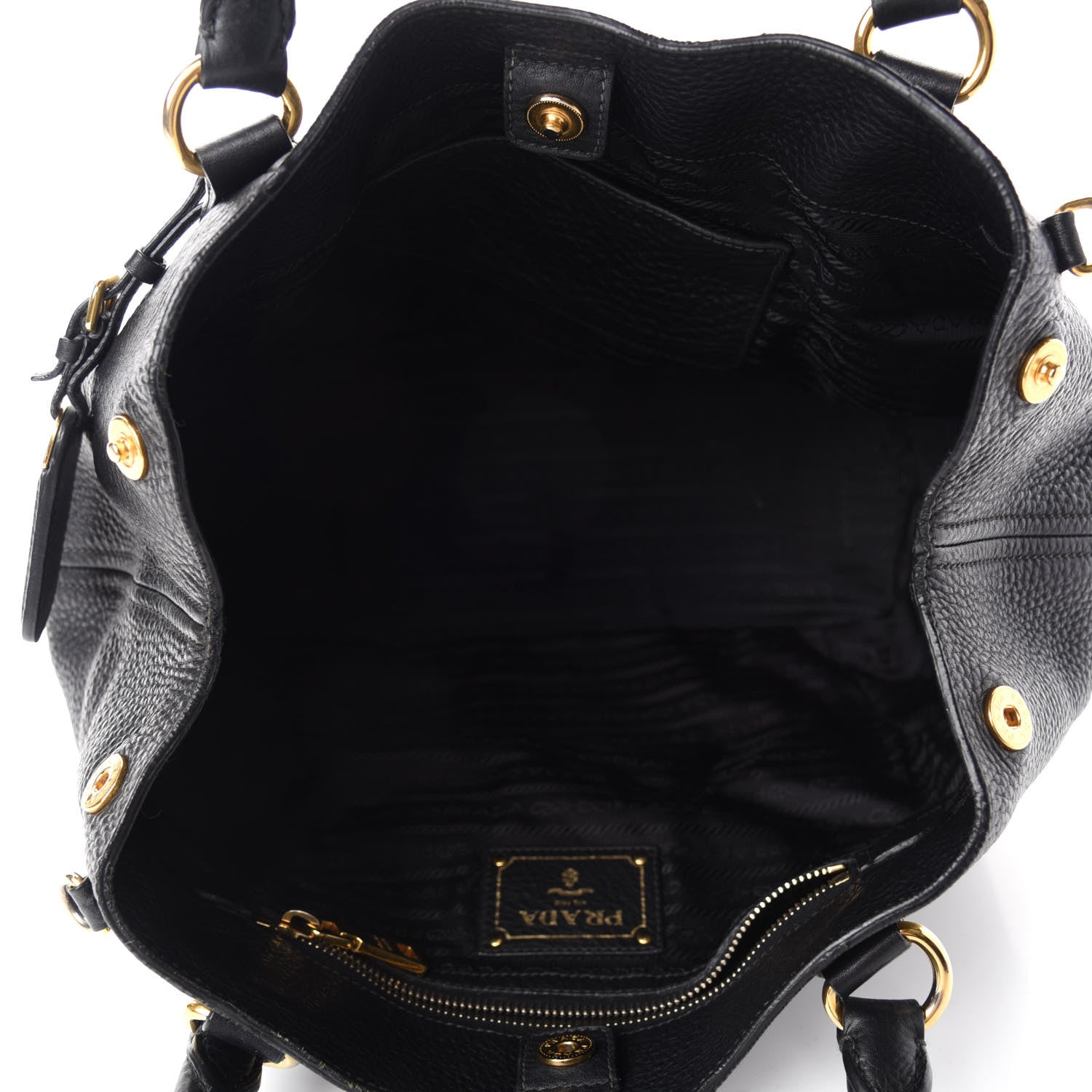 Prada Vitello Daino Shoulder Bag Black 5 of 9