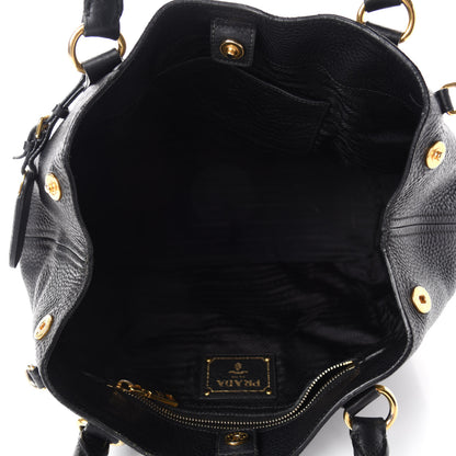 Prada Vitello Daino Shoulder Bag Black 5 of 9