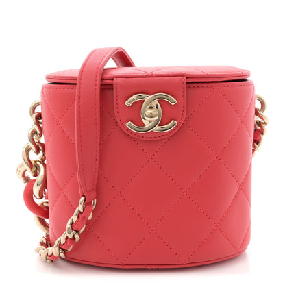 Chanel Lambskin Resin Elegant Chain Vanity Case Red 1 of 10