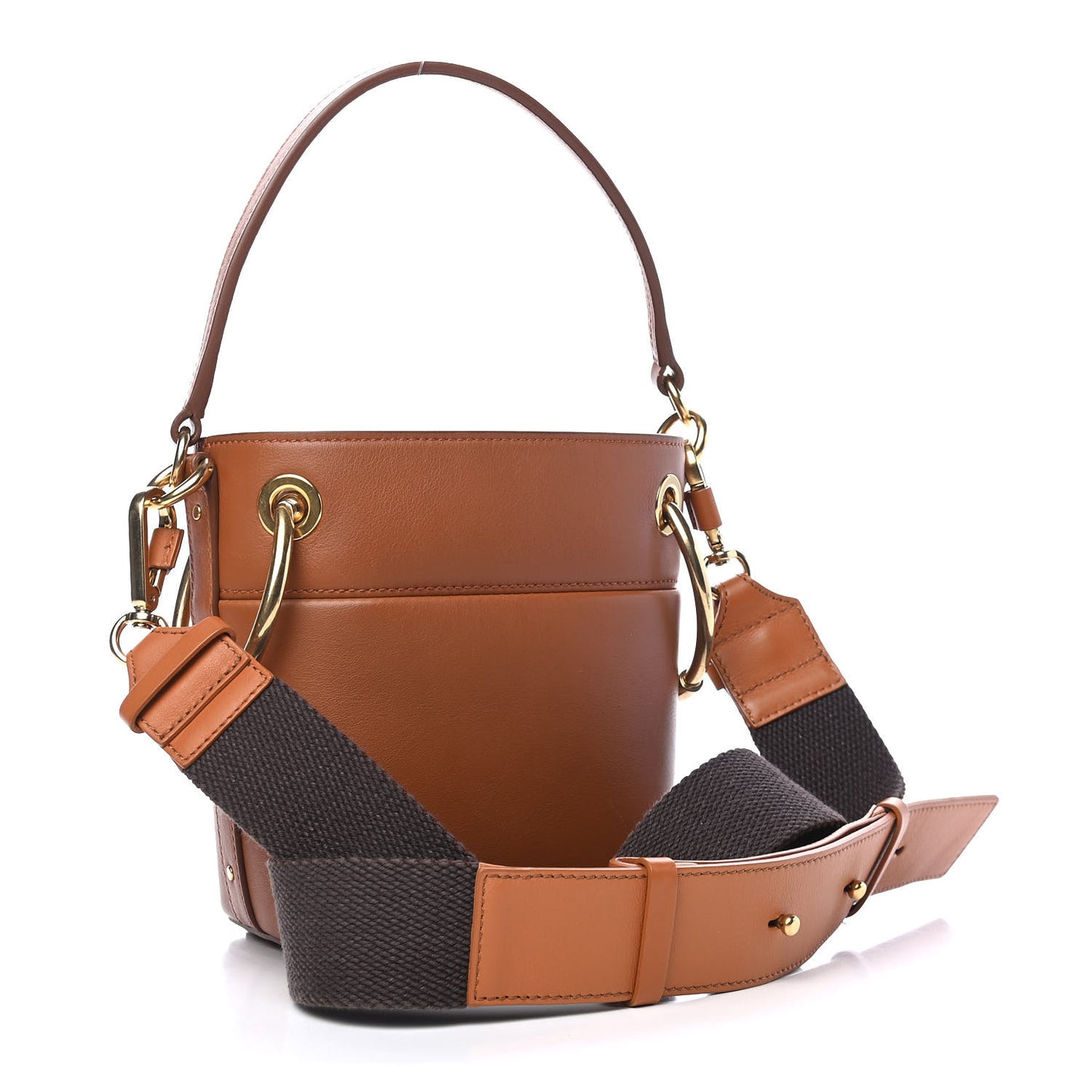 Smooth Calfskin Mini Roy Bucket Bag Caramel