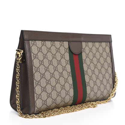 Gucci GG Supreme Monogram Web Medium Ophidia Chain Shoulder Bag Brown 3 of 12