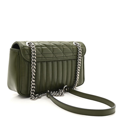 Gucci Calfskin Matelasse Aria Small GG Marmont Shoulder Bag Military Wood 3 of 11