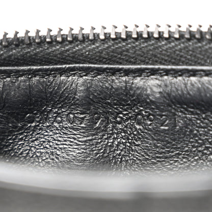 Saint Laurent SAINT LAURENT Grain De Poudre Matelasse Chevron Monogram Fragments Zippered Card Case Black 7 of 16