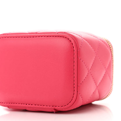 Chanel Lambskin Quilted Trendy Mini Vanity Case With Chain Dark Pink 10 of 11