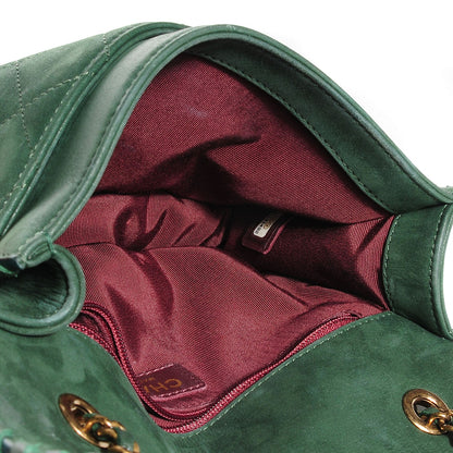 Chanel Metallic Suede Calfskin Small Happy Stitch Flap Green 5 of 8