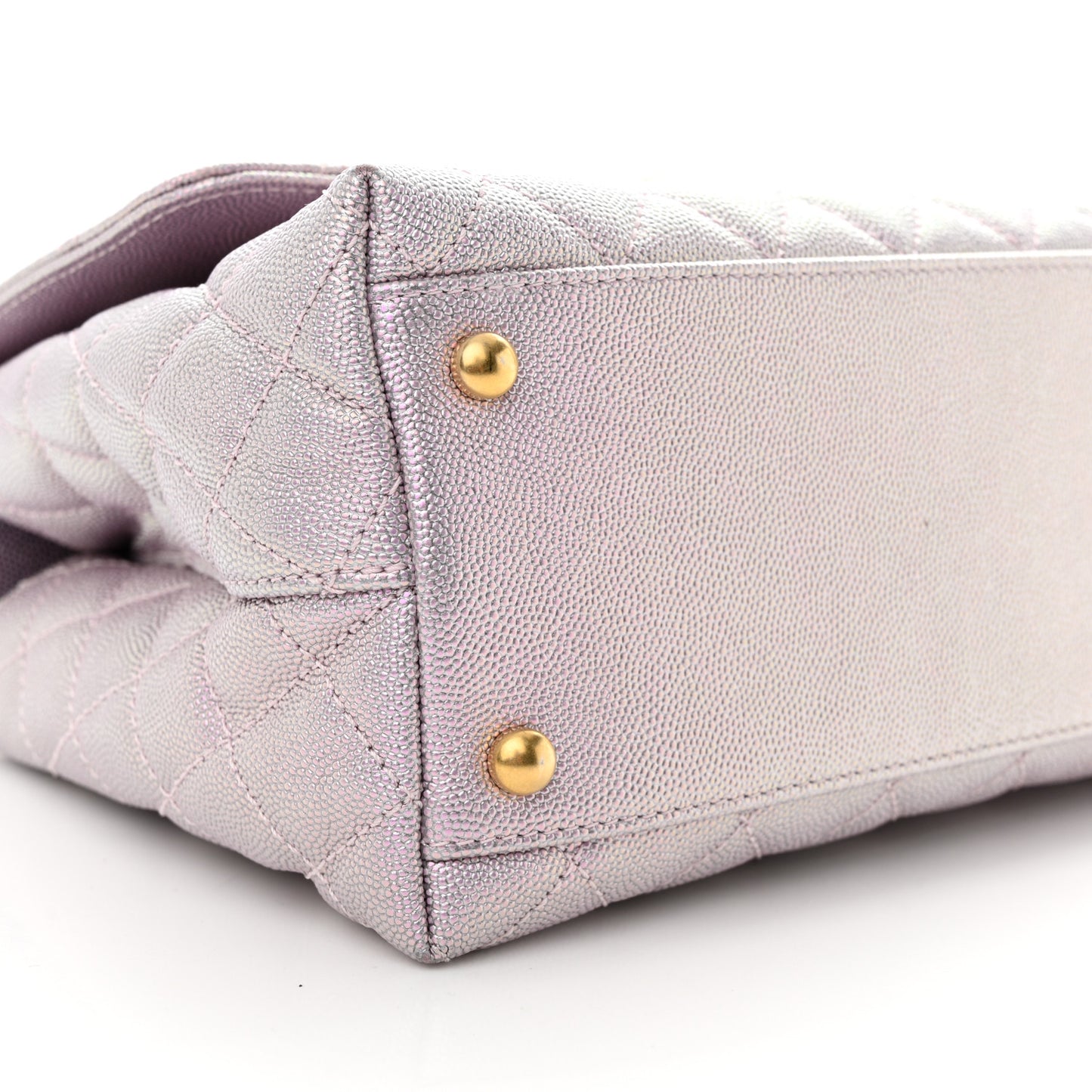 Metallic Caviar Quilted Small Coco Handle Flap Light Pink