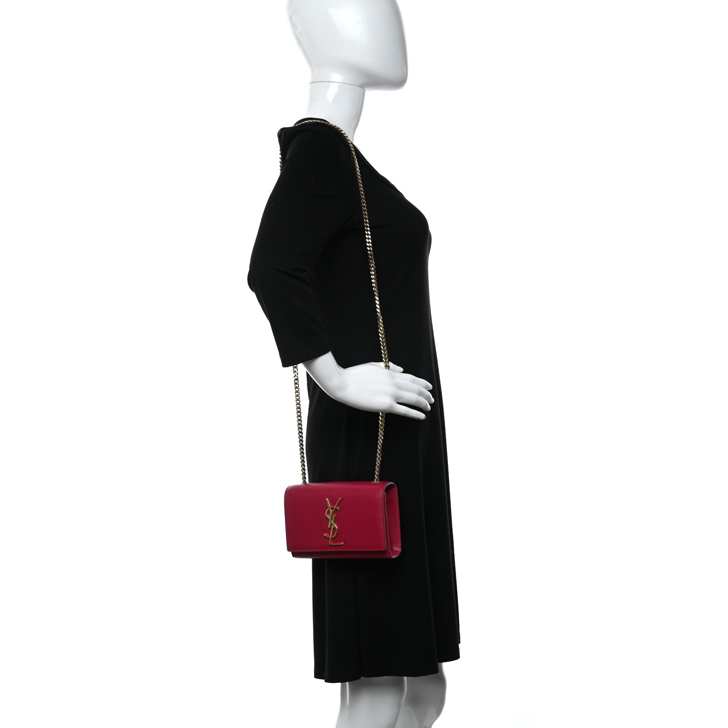Saint Laurent Grain De Poudre Small Monogram Kate Satchel Rose Clair 2 of 17