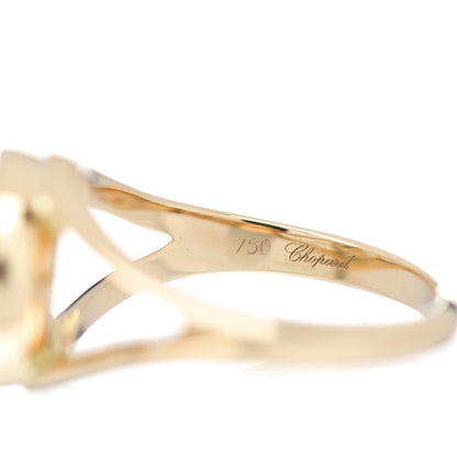 Chopard 18K Yellow Gold Diamond 3 Happy Diamonds Circle Ring 53 6.25 5 of 5