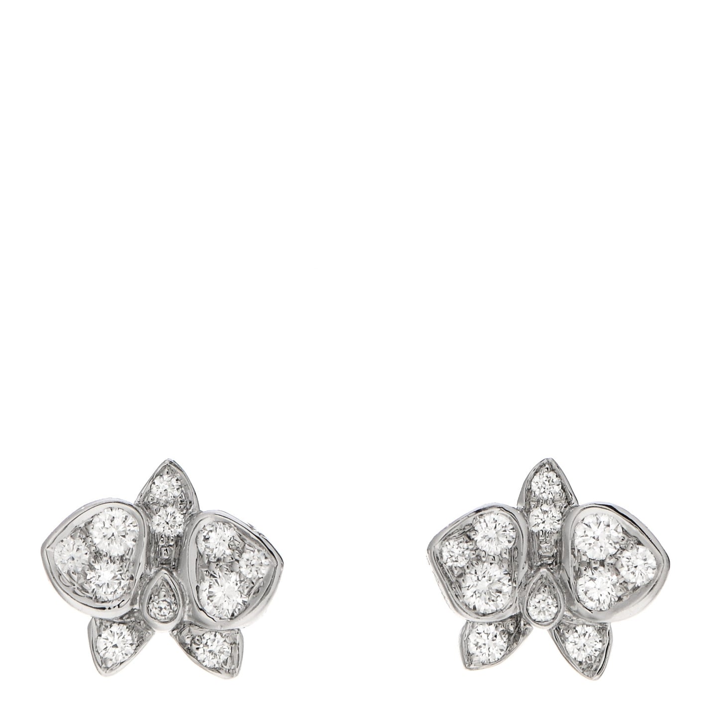 18K White Gold Diamond Caresse D'Orchidees Par Cartier Earrings