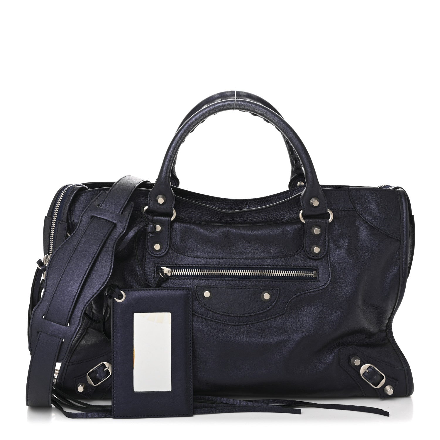 Balenciaga Metallic Agneau Classic Silver Hardware City Maree 3 of 12