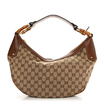 Gucci Monogram Bamboo Ring Hobo Brown 1 of 11